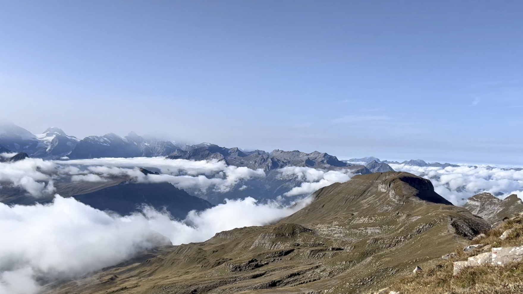 Mountain landscape above the clouds
